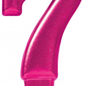 Rózsaszín Pink számgyertya, tortagyertya 7-es