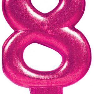 Rózsaszín Pink számgyertya, tortagyertya 8-as