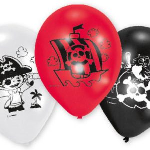 Kalóz Ship léggömb, lufi 6 db-os 9 inch (22,8 cm)