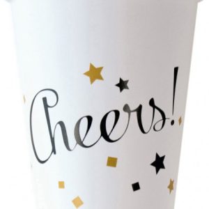 Happy New Year Golden Wishes papír pohár 8 db-os 250 ml