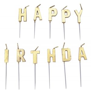 Happy Birthday Gold tortagyertya, gyertya szett 13 db-os