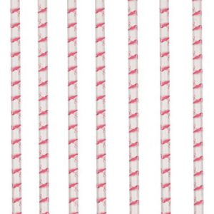 Flamingó Pink papír szívószál, 12 db-os szett
