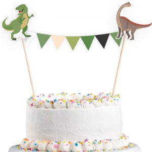 Dinoszaurusz Happy zászlófüzér tortára