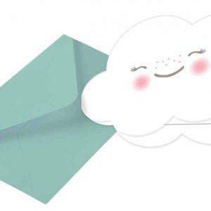 Szivárvány és Felhő Rainbow and Cloud Party Meghívó 8 db-os