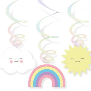 Szivárvány és Felhő Rainbow and Cloud szalag dekoráció 6 db-os szett