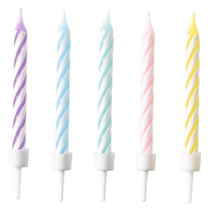 Színes Pastel spirál tortagyertya, gyertya szett 10 db-os