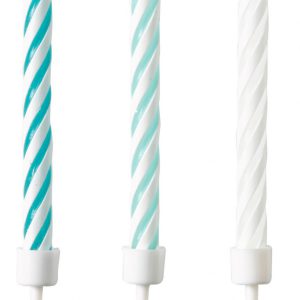 Kék Aqua Glamor tortagyertya, 10 db-os gyertya szett
