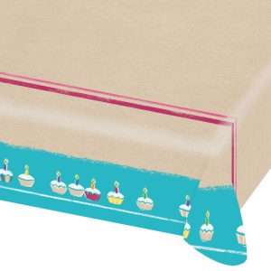 Happy Birthday Brown papír asztalterítő 115x175 cm