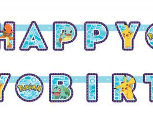 Pokémon Initial Happy Birthday felirat 200 cm