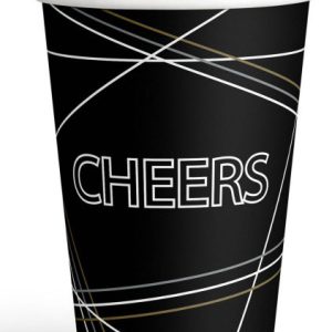 Cheers Black papír pohár 8 db-os 250 ml