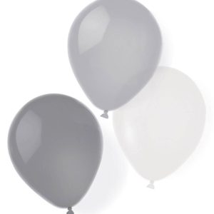 Ezüst Silver Dream léggömb, lufi 8 db-os 10 inch (25,4 cm)