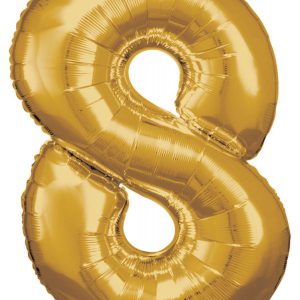 Arany Gold óriás szám fólia lufi 8-as, 83x55 cm