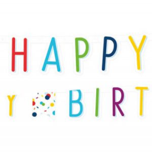 Konfettis Colorful Happy Birthday felirat 180 cm