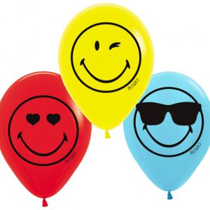 Emoji Wink léggömb, lufi 6 db-os 11 inch (27,5cm)