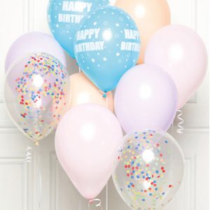 Happy Birthday Pastel léggömb, lufi 10 db-os szett 11 inch (27,5cm)