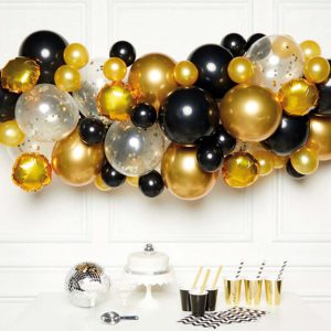 Színes Black Gold léggömb, lufi girland 66 db-os szett