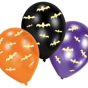 Halloween Bats sötétben világító léggömb, lufi 6 db-os 11 inch (27,5 cm)