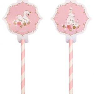 Hercegnők Swan papír szívószál, 8 db-os szett