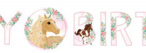 Beautiful Horses, Lovas Happy Birthday felirat 140 cm