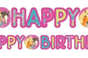 Póni Pretty Happy Birthday felirat 180 cm