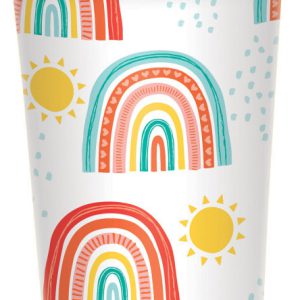 Szivárvány Retro papír pohár 8 db-os 250 ml