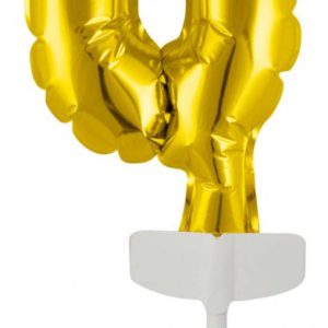 Arany Gold 0-ás szám fólia lufi tortára 13 cm