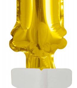 Arany Gold 1-es szám fólia lufi tortára 13 cm