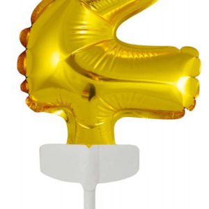 Arany Gold 2-es szám fólia lufi tortára 13 cm