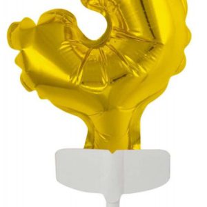 Arany Gold 3-as szám fólia lufi tortára 13 cm