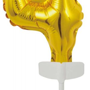 Arany Gold 4-es szám fólia lufi tortára 13 cm