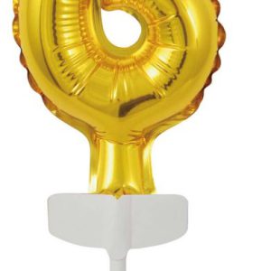 Arany Gold 6-os szám fólia lufi tortára 13 cm