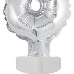 Ezüst Silver 8-as szám fólia lufi tortára 13 cm