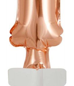 Színes Rose Gold 1-es szám fólia lufi tortára 13 cm