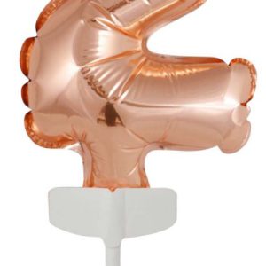 Színes Rose Gold 2-es szám fólia lufi tortára 13 cm