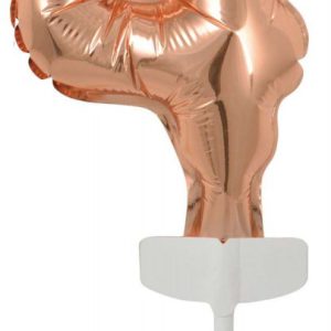Színes Rose Gold 4-es szám fólia lufi tortára 13 cm