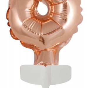 Színes Rose Gold 8-as szám fólia lufi tortára 13 cm