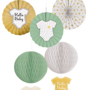 Hello Baby Gold függő dekoráció 5 db-os