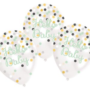 Hello Baby Dots léggömb, lufi 6 db-os 11 inch (27,5 cm)