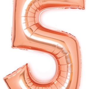 Színes Rose Gold 5-ös szám fólia lufi 66 cm
