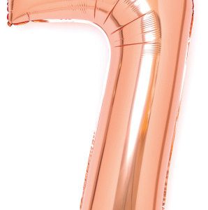 Színes Rose Gold 7-es szám fólia lufi 66 cm