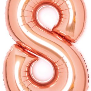 Színes Rose Gold 8-as szám fólia lufi 66 cm