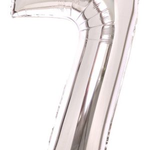 Ezüst Silver 7-es szám fólia lufi 66 cm