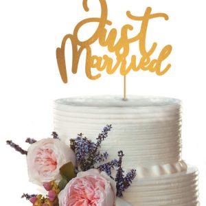 Esküvő Just Married torta dekoráció