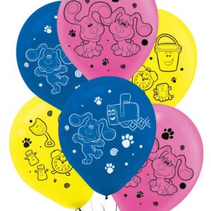 Azúrkék nyomok Fun léggömb, lufi 6 db-os 11 inch (27,5 cm)