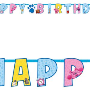 Azúrkék nyomok Fun Happy Birthday felirat 180 cm