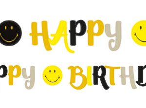 Emoji Smiley Originals Happy Birthday felirat 180 cm