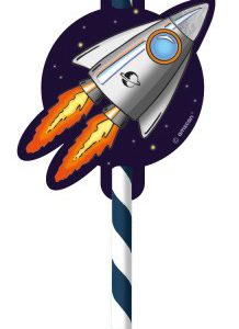 Űr Space papír szívószál 8 db-os szett