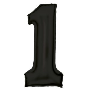 Fekete Lustre Black 1-es szám fólia lufi 86 cm
