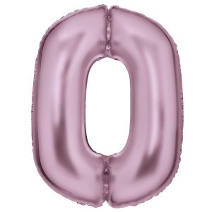 Rózsaszín Lustre Pastel Pink 0-ás szám fólia lufi 86 cm