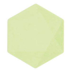 Zöld Vert Decor hatszögletű lapostányér 6 db-os 15,8 cm